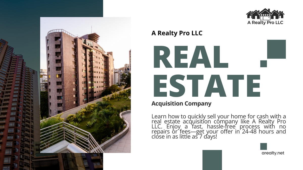 Modern apartment building with greenery, representing A Realty Pro LLC, a real estate acquisition company